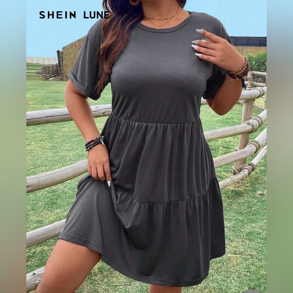 SHEIN Dress Dark Gray - 3X